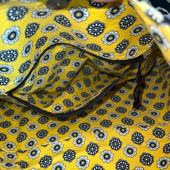 Vintage Vera Bradley Large Tote Bag Shoulder Yellow Bird Retired Embroidered - Picture 7 of 7